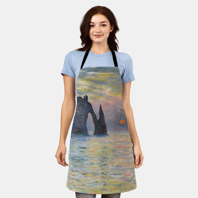 Monet - The Manneport, Cliff at Etretat, Sunset Apron (Worn)