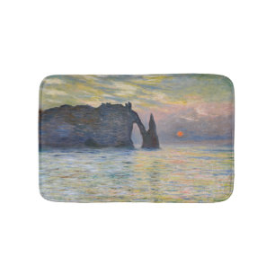 Monet - The Manneport, Cliff at Etretat, Sunset Bath Mat