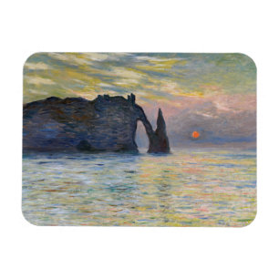 Monet - The Manneport, Cliff at Etretat, Sunset Magnet
