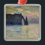 Monet - The Manneport, Cliff at Etretat, Sunset Metal Ornament<br><div class="desc">The Manneport,  Cliff at Etretat,  Sunset / Etretat,  soleil couchant - Claude Monet,  1883</div>