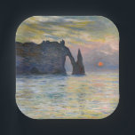 Monet - The Manneport, Cliff at Etretat, Sunset Paper Plate<br><div class="desc">The Manneport,  Cliff at Etretat,  Sunset / Etretat,  soleil couchant - Claude Monet,  1883</div>