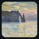 Monet - The Manneport, Cliff at Etretat, Sunset Square Sticker<br><div class="desc">The Manneport,  Cliff at Etretat,  Sunset / Etretat,  soleil couchant - Claude Monet,  1883</div>