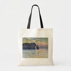 Monet - The Manneport, Cliff at Etretat, Sunset Tote Bag
