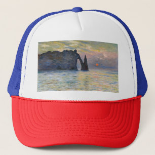 Monet - The Manneport, Cliff at Etretat, Sunset Trucker Hat