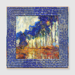 Monet, The Poplars in Autumn blue frame 