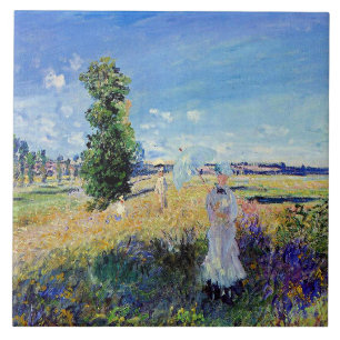 Monet - The Promenade, famous painting, Tile