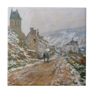 Monet - The Road in Vetheuil in Winter Tile