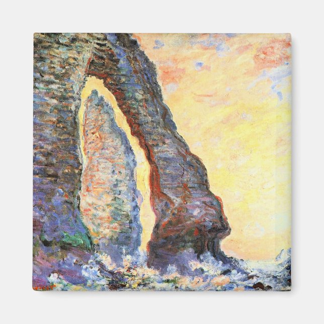 Monet - The Rock Needle seen through Porte d'Aval Magnet (Front)