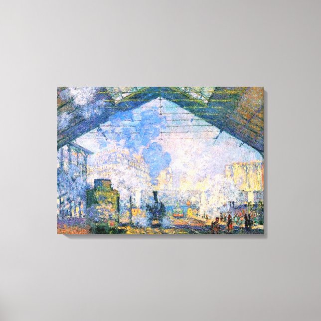 Monet - The Saint-Lazare Station, fine art Canvas Print (Front)