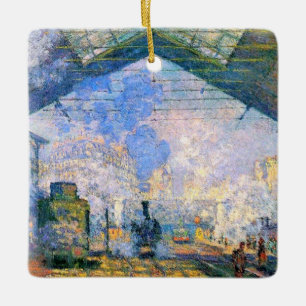 Monet - The Saint-Lazare Station, fine art Ceramic Ornament