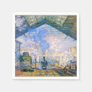 Monet - The Saint-Lazare Station, fine art Napkin