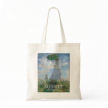 Monet Tote Bag Art, Woman with a Parasol