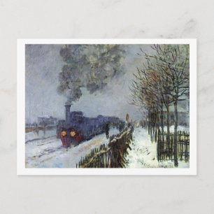 Monet Train in Snow Post Card