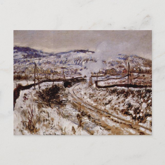 Monet - Train in the Snow at Argenteuil, Postcard (Front)
