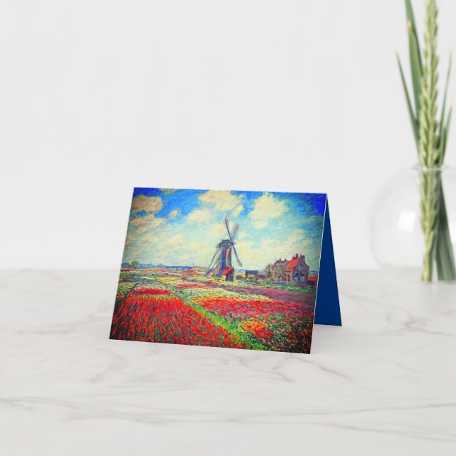 Monet Tulips Windmill Invitation (Front)