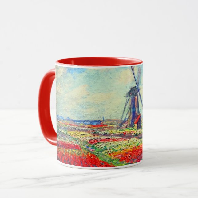 Monet Tulips Windmill Mug (Front Left)