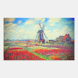 Monet Tulips Windmill Sticker