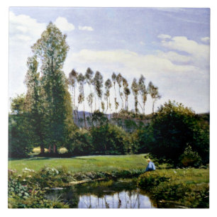 Monet - View at Rouelles Le Havre Tile