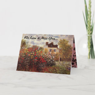 Monet Vintage Art Love Miss You Floral Petals Holiday Card