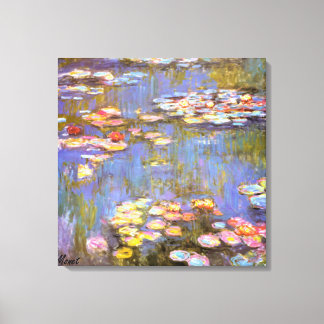 MONET WATER LILIES 1916 brite toile étirée Art