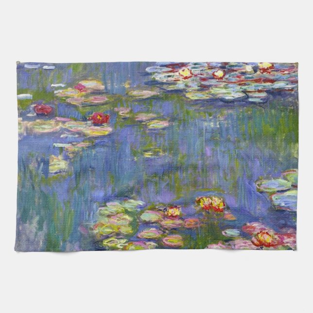 Monet Water Lilies 1916 Serviette de cuisine (Horizontal)
