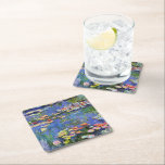 Monet - Water Lilies, 1916, Square Paper Coaster<br><div class="desc">Claude Monet's famous painting,  Water Lilies 1916</div>