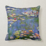 Monet Water Lilies 1916 Throw Pillow<br><div class="desc">Monet Water Lilies 1916 throw pillow. Oil painting on canvas from 1916. French impressionist Claude Monet remains renowned and beloved for the water lily paintings that he created at his garden pond at Giverny. This specific water lily painting is from 1916 and reveals Monet’s move towards increasing abstraction and more...</div>