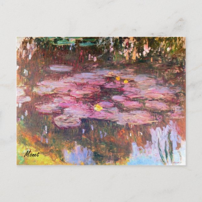 MONET Water Lilies 1917 Postcard (Front)