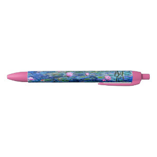 Monet: Water Lilies 1919, famous painting, Black Ink Pen