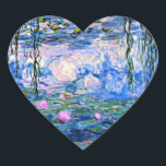 Monet: Water Lilies 1919 Heart Sticker<br><div class="desc">Claude Monet: Water Lilies Red,  1919,  Impressionism artwork coffee mug.</div>