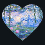 Monet: Water Lilies 1919 Heart Sticker<br><div class="desc">Claude Monet: Water Lilies Red, 1919, Impressionism artwork coffee mug.</div>