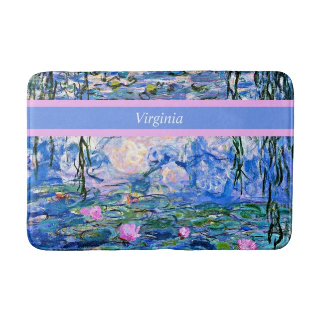 Monet - Water Lilies 1919 template, Bath Mat (Front)
