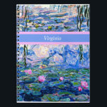 Monet - Water Lilies 1919 template Notebook<br><div class="desc">Claude Monet's famous painting,  Water Lilies,  1919,  template,  ready to personalize. Insert your own name/text in place of Virginia.</div>