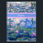 Monet - Water Lilies 1919 template Notebook<br><div class="desc">Claude Monet's famous painting,  Water Lilies,  1919,  template,  ready to personalize. Insert your own name/text in place of Virginia.</div>