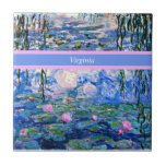 Monet - Water Lilies 1919 template Tile<br><div class="desc">Claude Monet's famous painting,  Water Lilies,  1919,  template,  ready to personalize. Insert your own name/text in place of Virginia.</div>