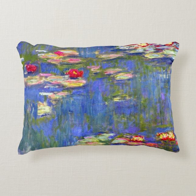Monet Water Lilies  Accent Pillow (Front)