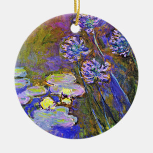 Monet - Water Lilies and Agapanthus Ceramic Ornament