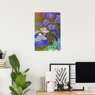 Monet - Water Lilies and Agapanthus Poster