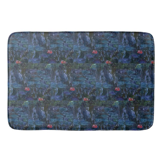 Monet Water Lilies and Reflections of a Willow Bath Mat (Front)