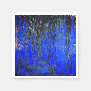 Monet Water Lilies and Weeping Willow Branches Napkin