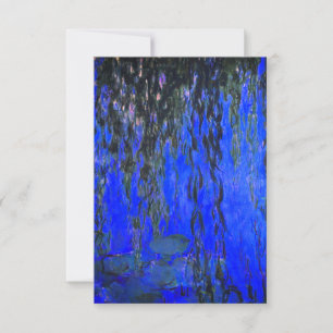 Monet Water Lilies and Weeping Willow Branches RSVP Card