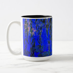 Monet Water Lilies and Weeping Willow Branches Two-Tone Coffee Mug