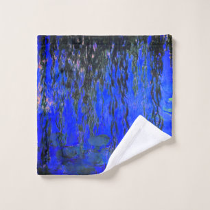 Monet Water Lilies and Weeping Willow Branches Wash Cloth