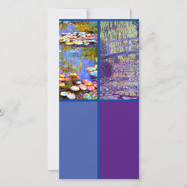 Monet, Water Lilies, Art Bookmark Card (Front)