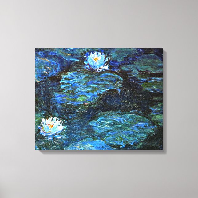 Monet - Water Lilies (blue) Canvas Print (Front)