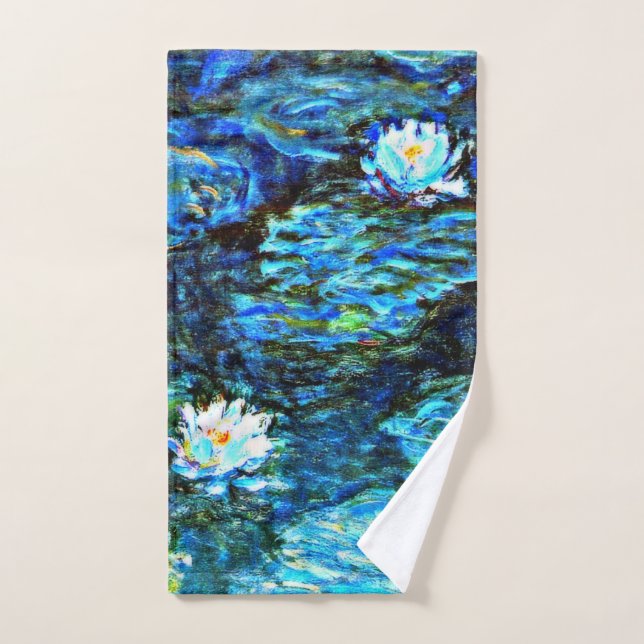 Monet - Water Lilies, Blue, Hand Towel (Hand Towel)