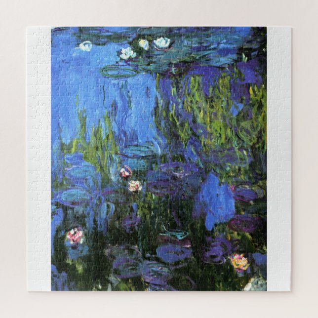 Monet - Water Lilies, Blue Indigo Jigsaw Puzzle (Vertical)