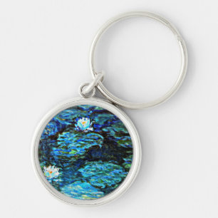 Monet - Water Lilies Blue Keychain