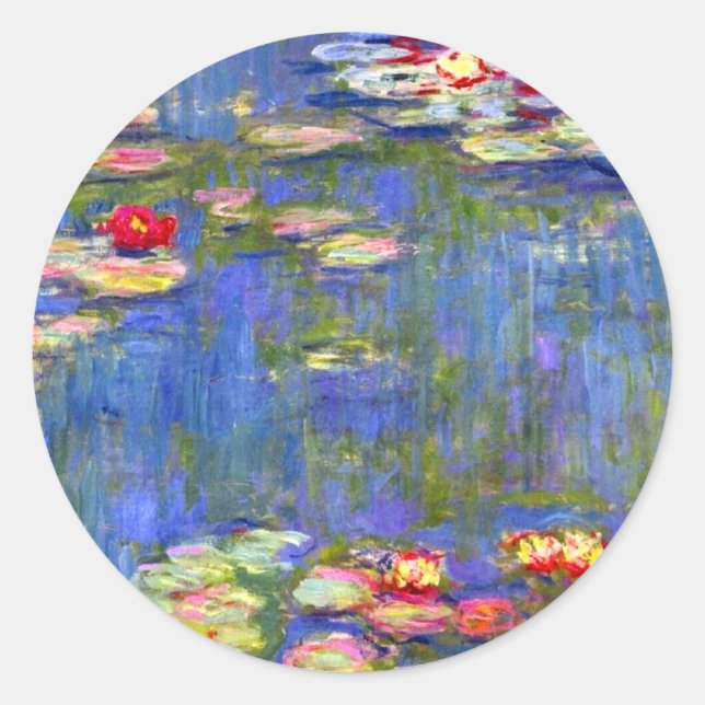 Monet Water Lilies  Classic Round Sticker (Front)