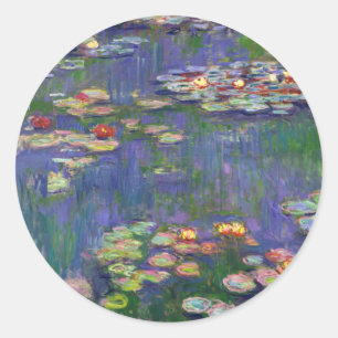 Monet Water Lilies Masterpiece Painting Classic Round Sticker